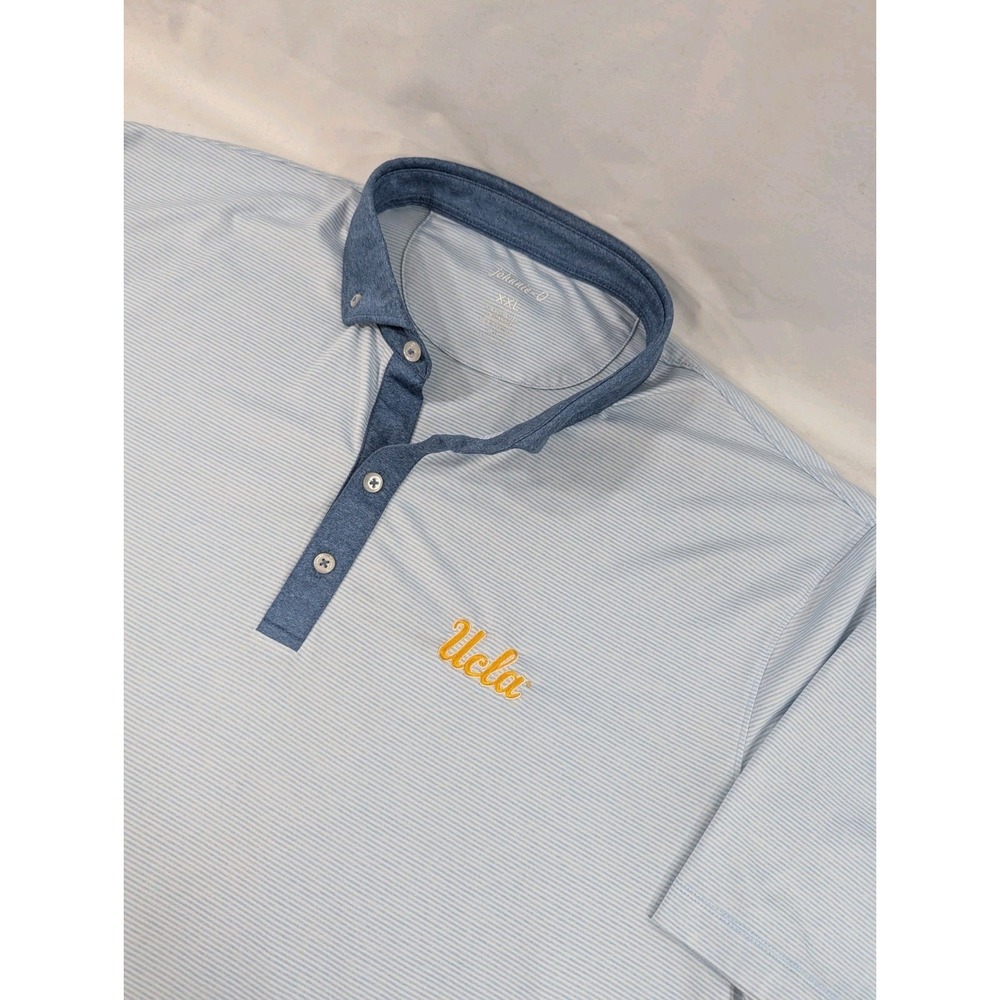Johnnie O Shirt Mens XXL Blue UCLA Bruins‎ Performance Polo Striped  Preppy